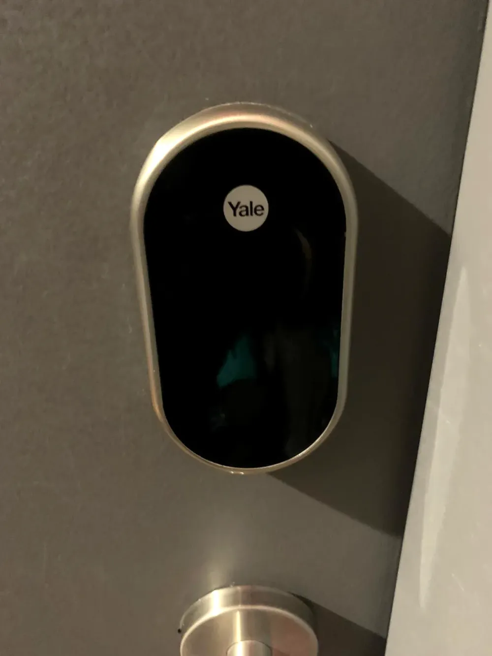 Yale smart lock on a front door